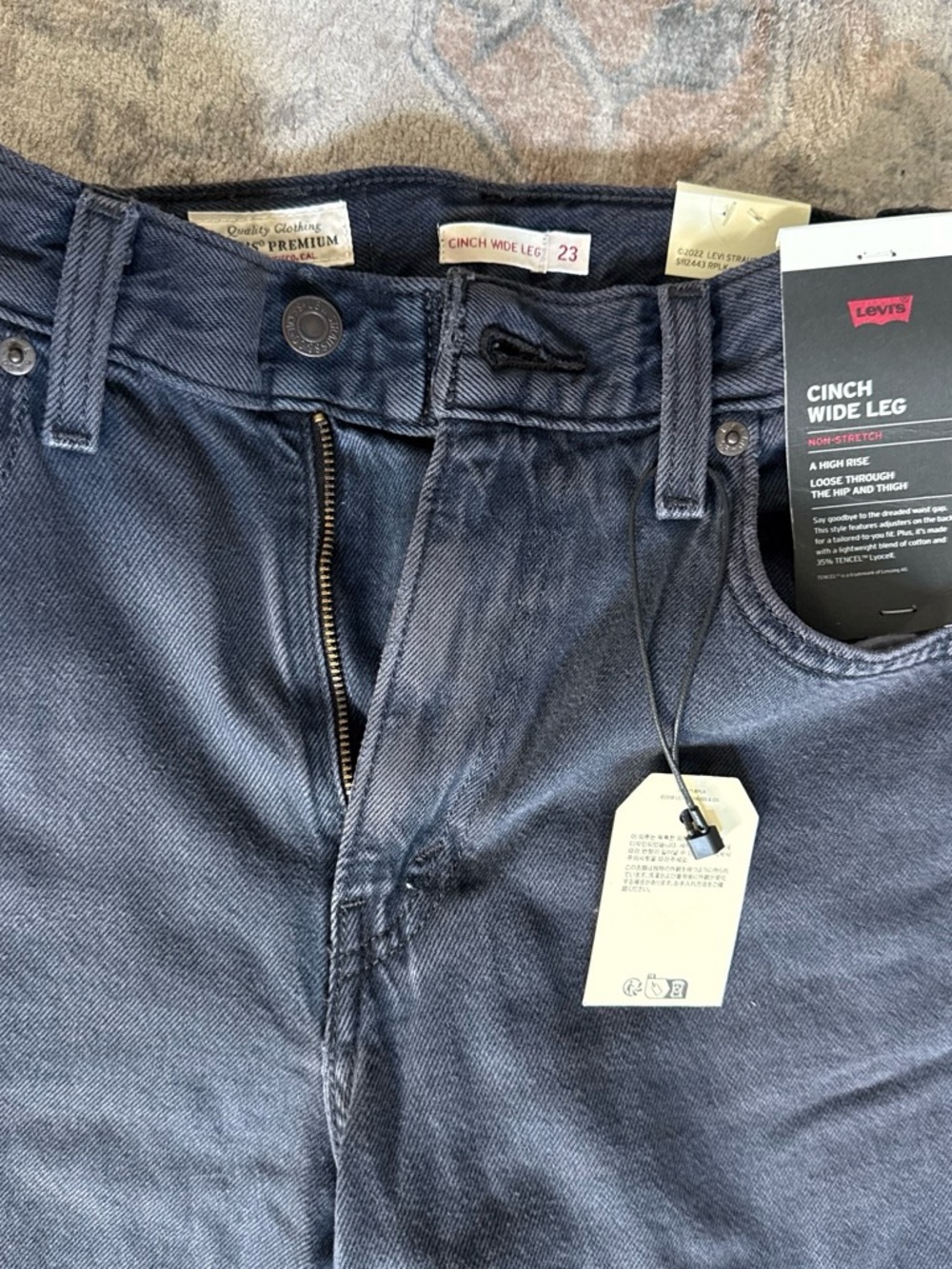 Levi's High-Rise Wide Leg Jeans - Dark Navy